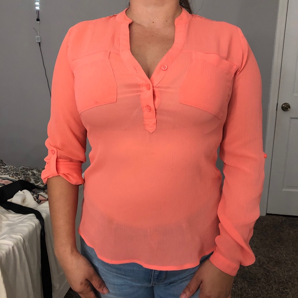 Neon orange blouse